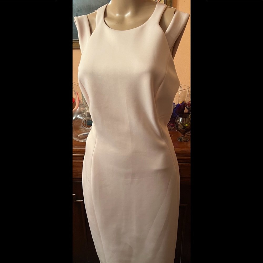 Pale Pink stretchy Calvin Klein dress. Size 12